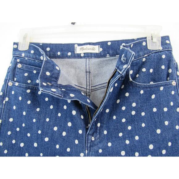 Madewell Size 27 The High-Rise Slim Crop Boyjean: Bleached Dot Edition Polka Dot - Picture 4 of 9